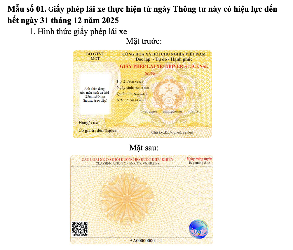 Giấy phép lái xe thẻ PET mới, chuẩn đổi GPLX online 2025