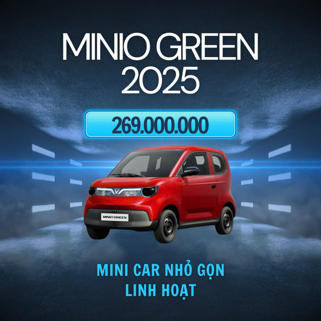Giá bán VinFast Minio Green ra mắt 2025 269 triệu.