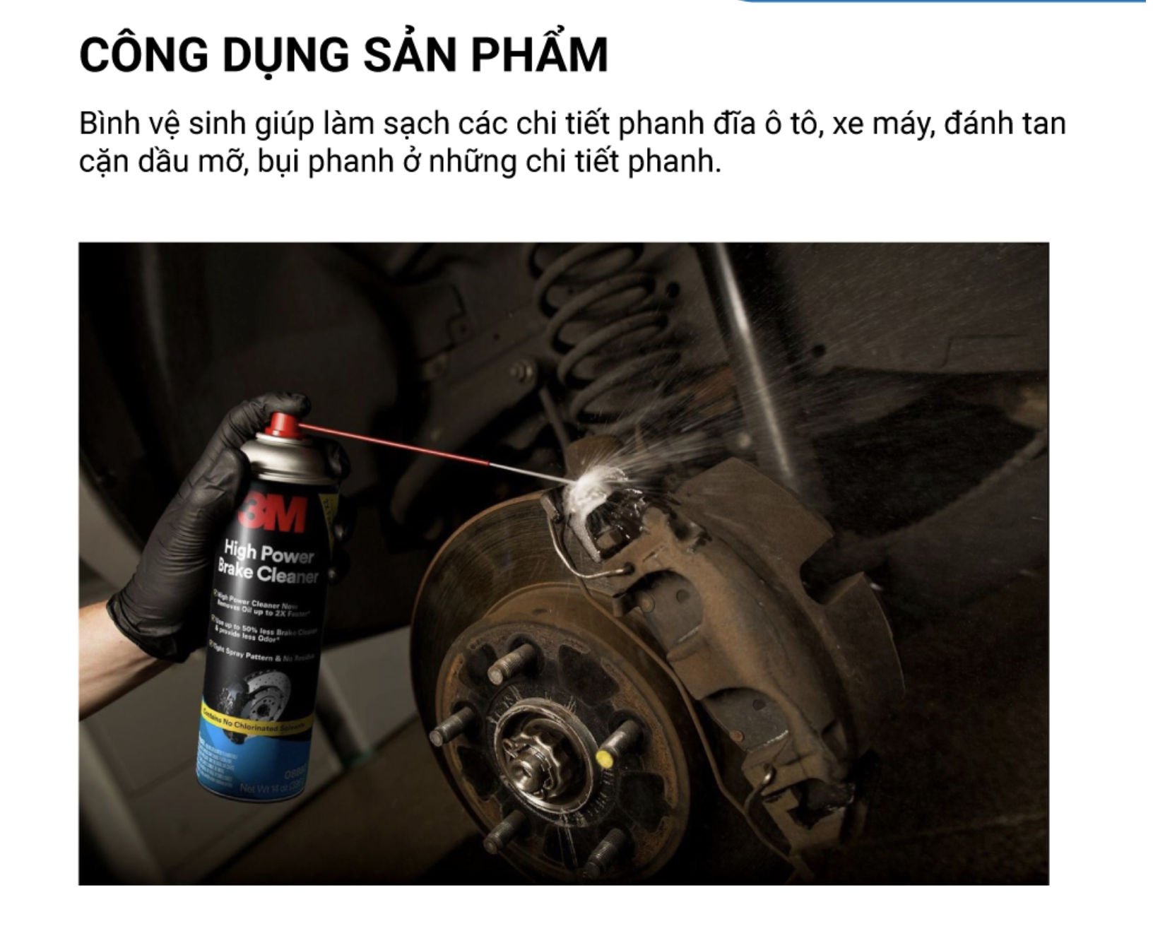 Vệ sinh phanh đĩa ô tô bằng chai xịt chuyên dụng