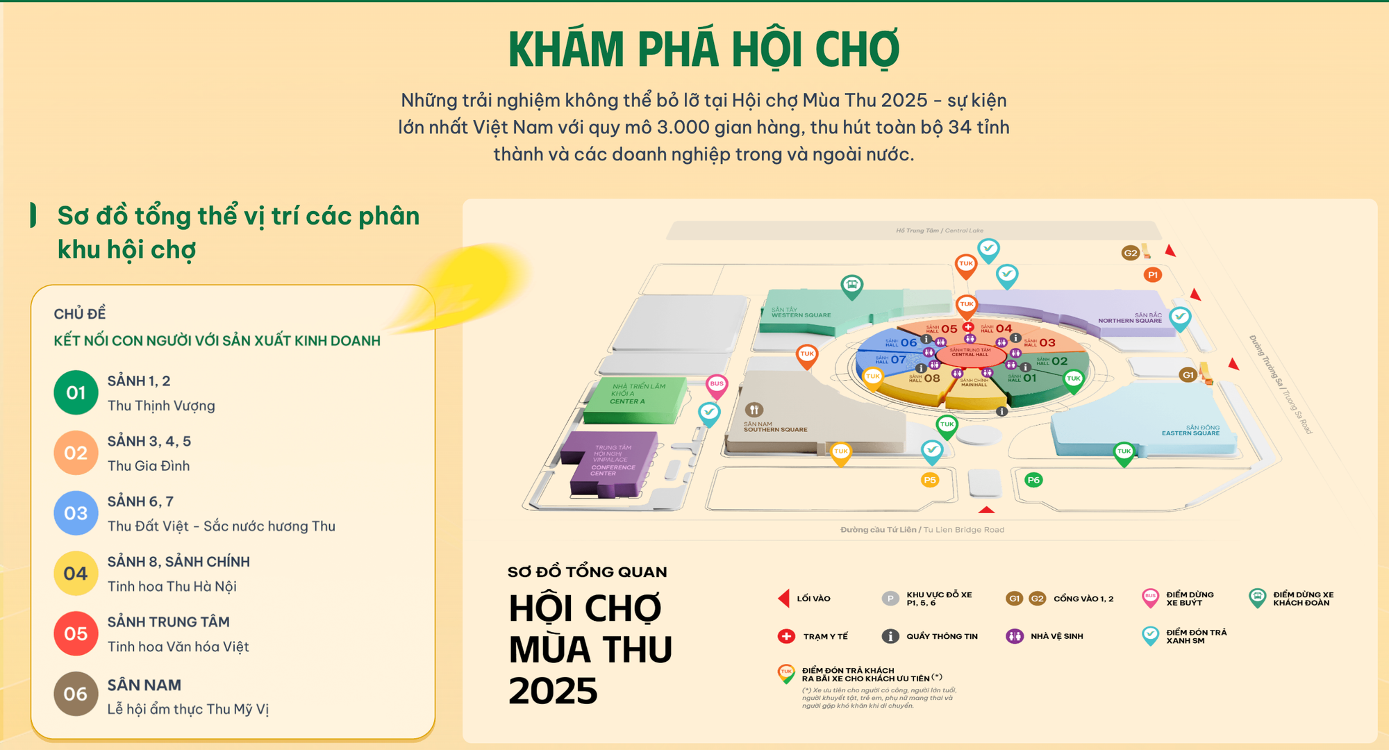 Sơ đồ tổng quan Hội chợ Mùa Thu 2025