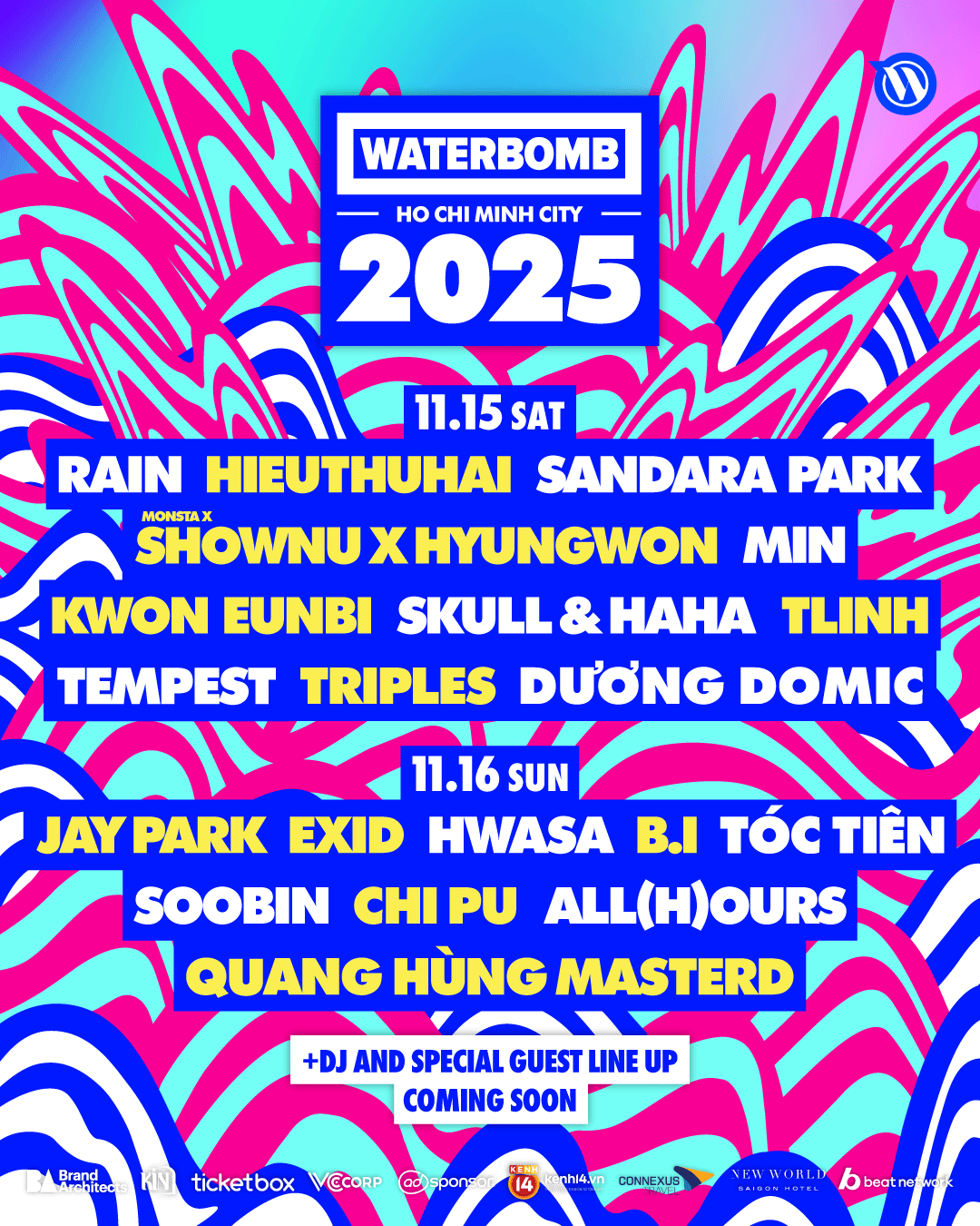 Lineup Waterbomb 2025 Việt Nam với Jay Park và Sandara Park
