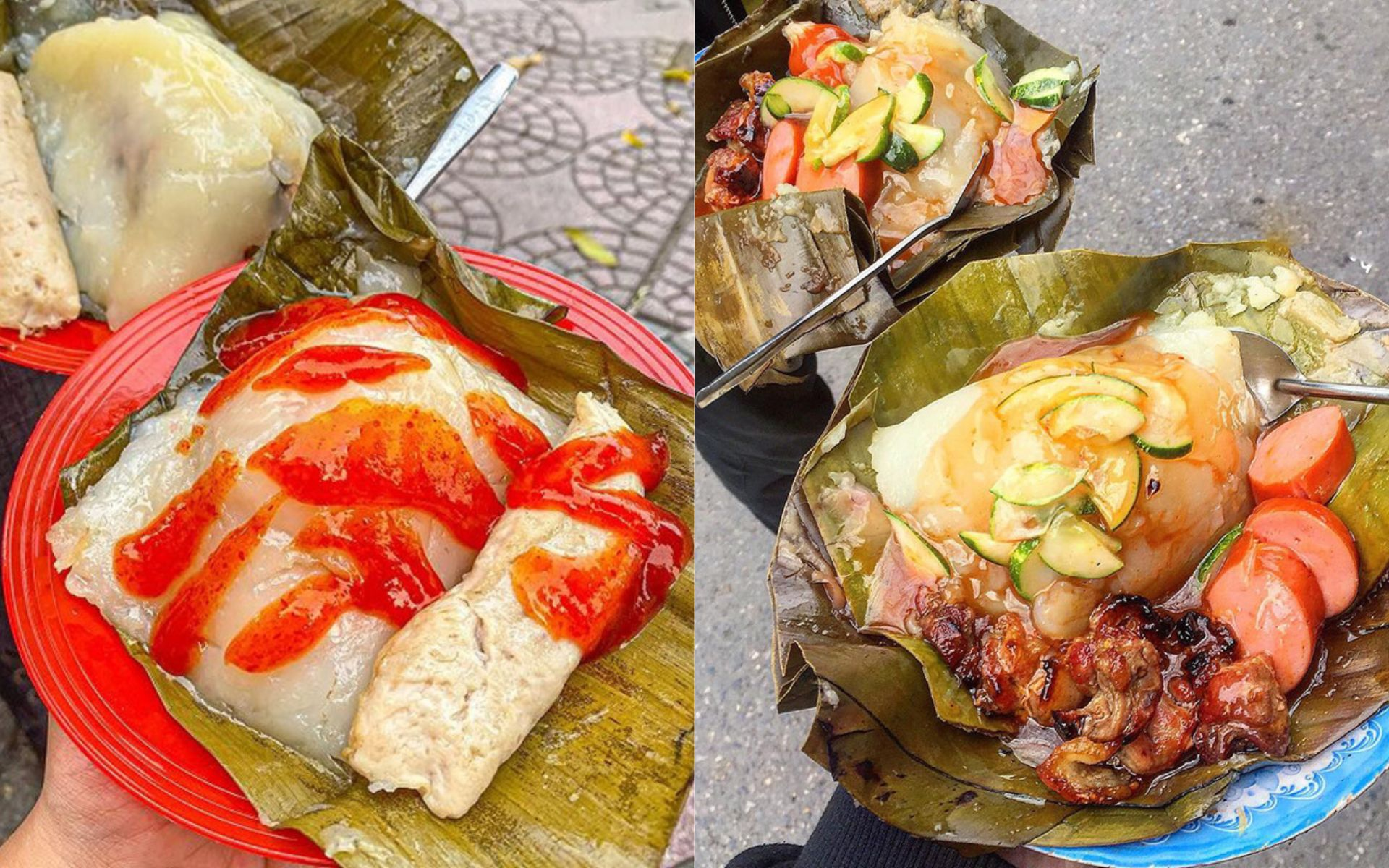 Bánh giò gói lá chuối, nhân thịt béo ngậy.