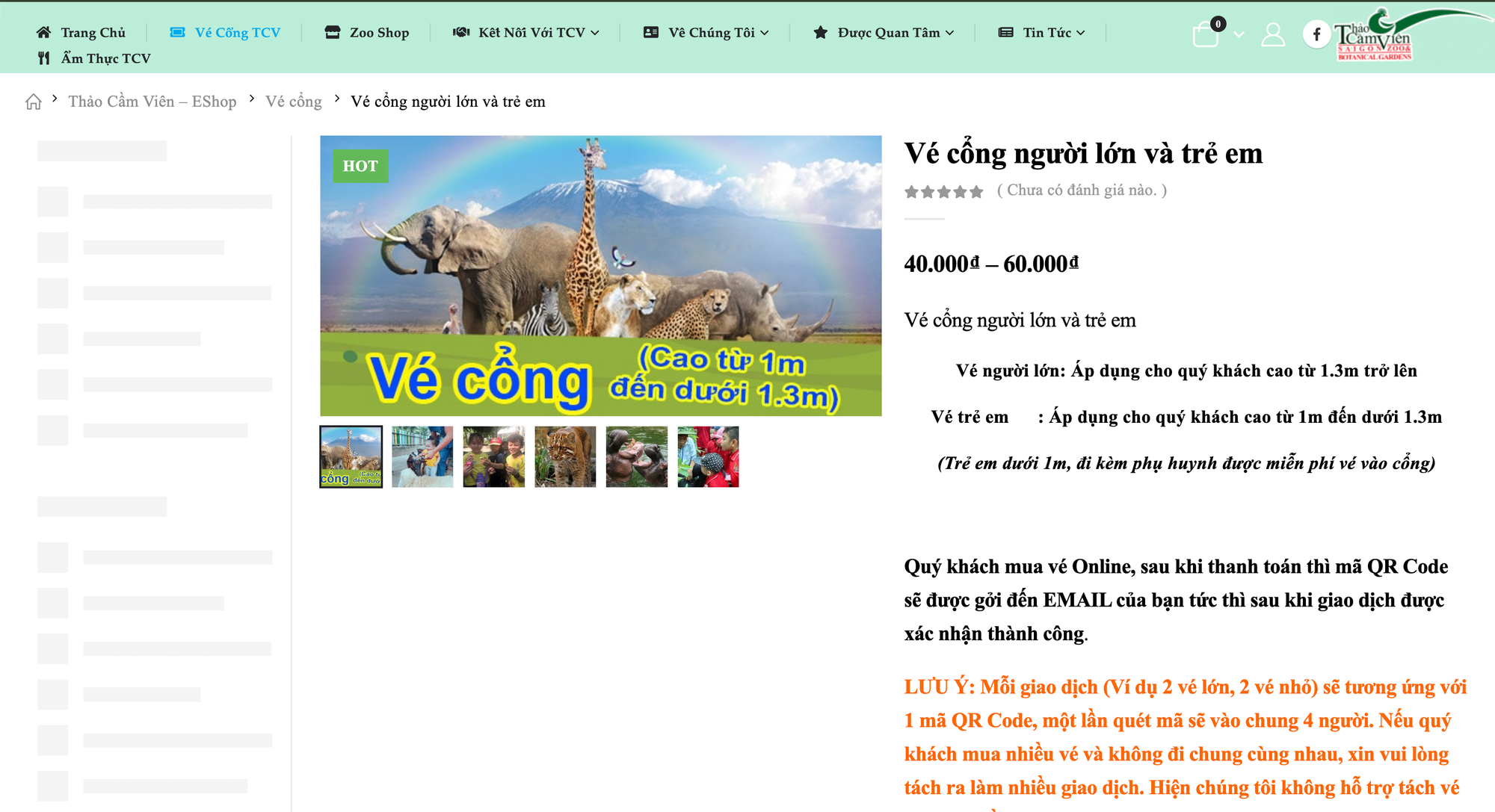 Mua vé Thảo Cầm Viên Sài Gòn Online