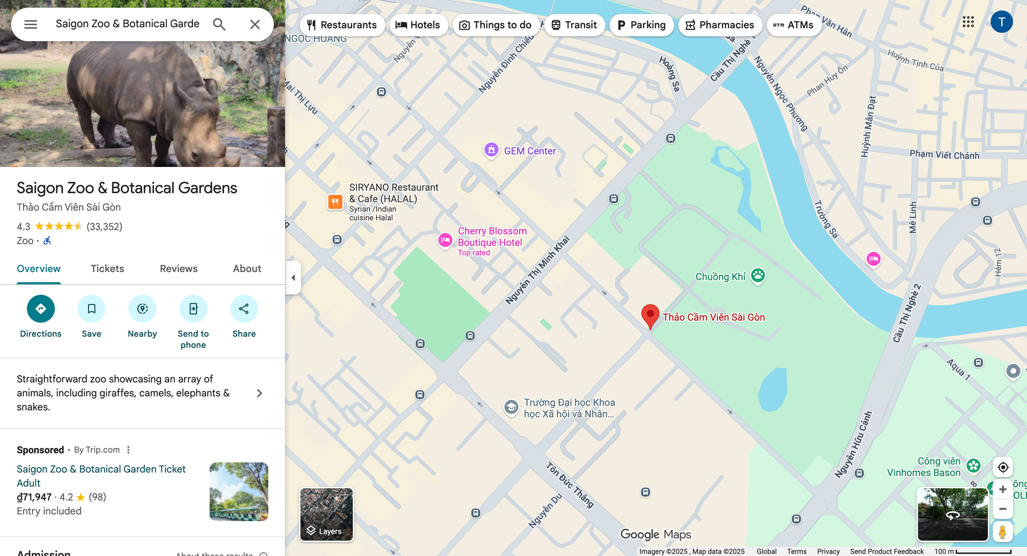 Địa chỉ Thảo Cầm Viên Sài Gòn