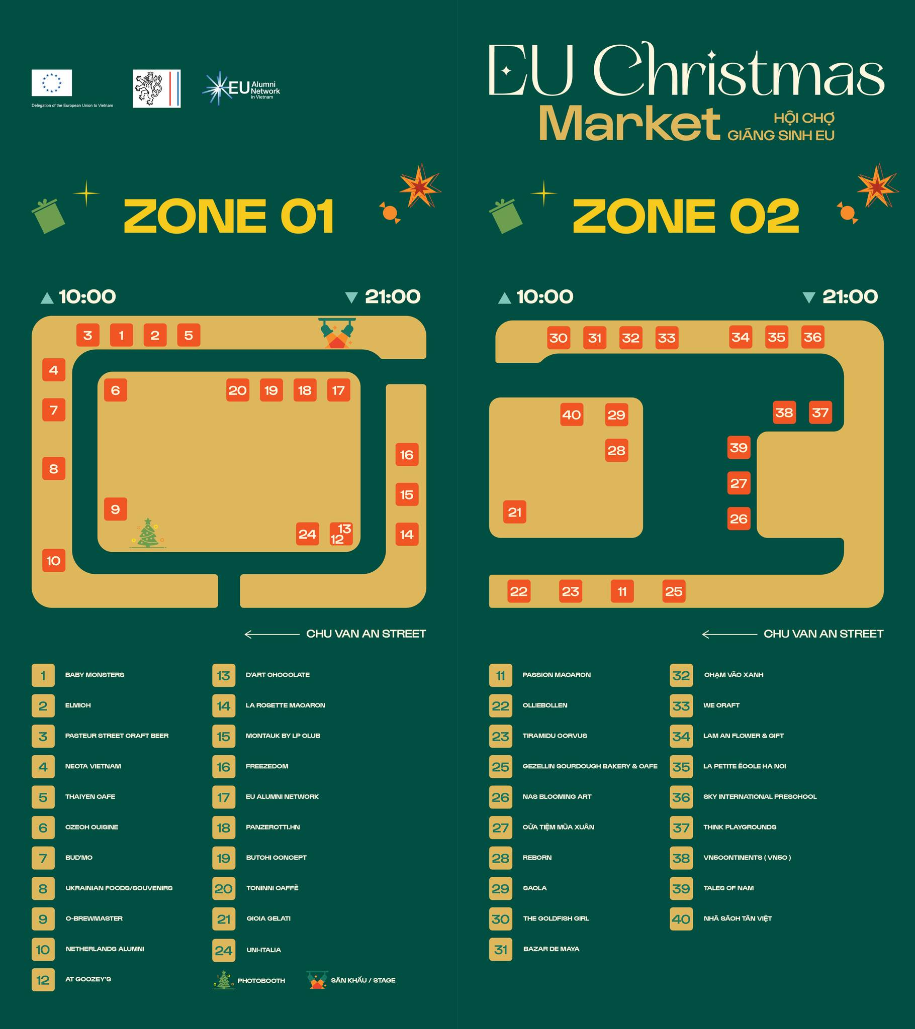 Bản đồ Hội Chợ Giáng Sinh EU 2025 Hà Nội