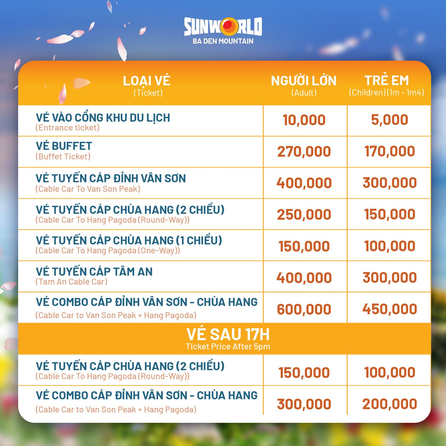 Cập Nhật Giá Vé Cáp Treo Núi Bà Đen 2026