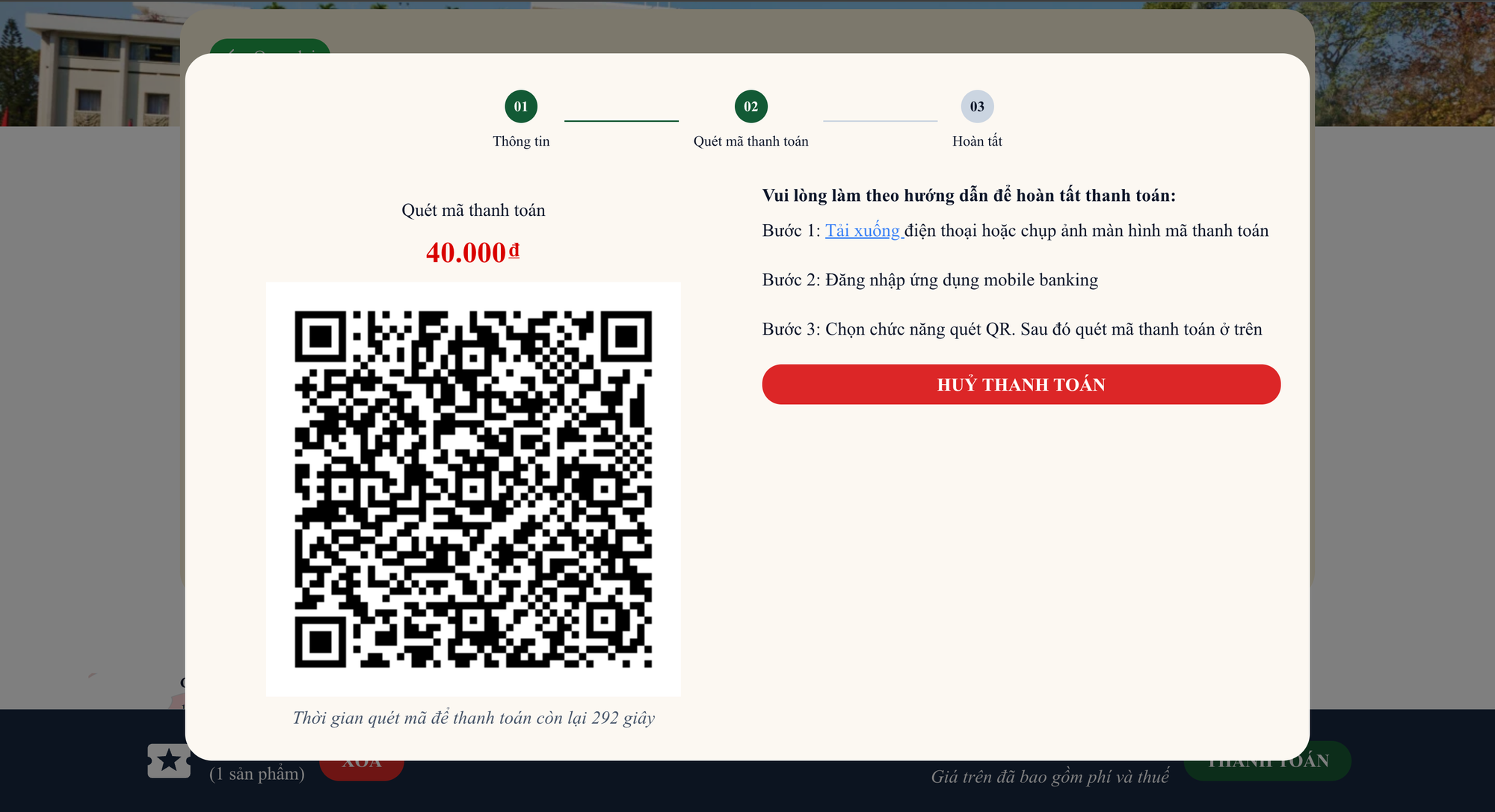 Màn hình thanh toán & xác nhận đơn hàng