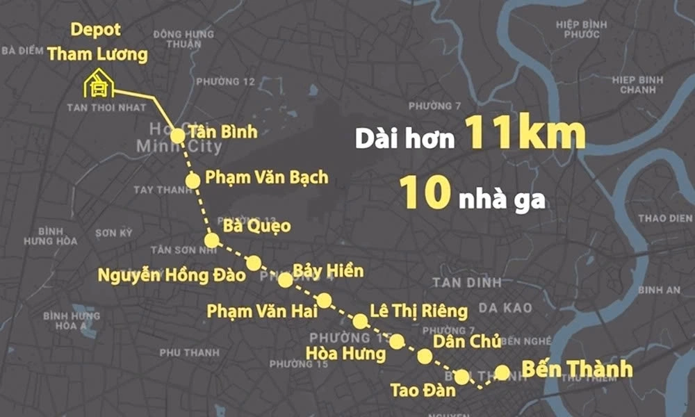 Lộ trình dự kiến của tuyến metro số 2