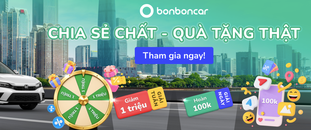 Cách nhận 100K từ BonbonCar mỗi ngày và săn thưởng 1 triệu với chương trình may mắn mỗi tuần post image