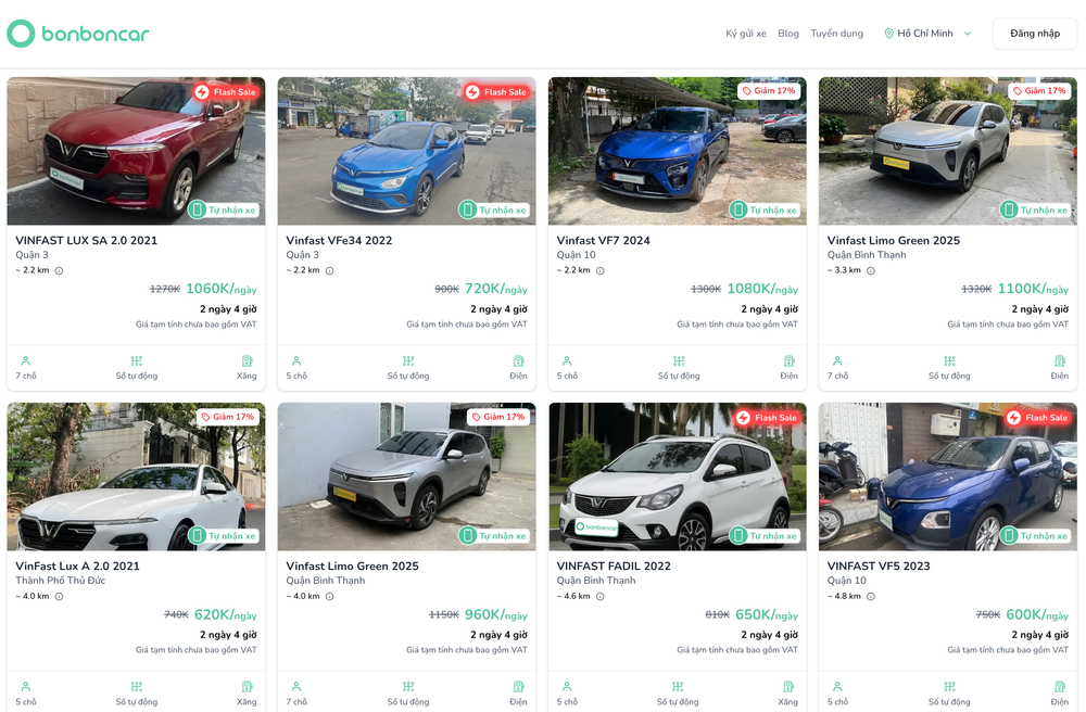 Bảng Giá Thuê Xe Tự Lái VinFast Tại TP.HCM Cập Nhật Mới Nhất 2026