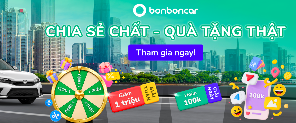 Cách nhận 100K từ BonbonCar mỗi ngày và săn thưởng 1 triệu với chương trình may mắn mỗi tuần